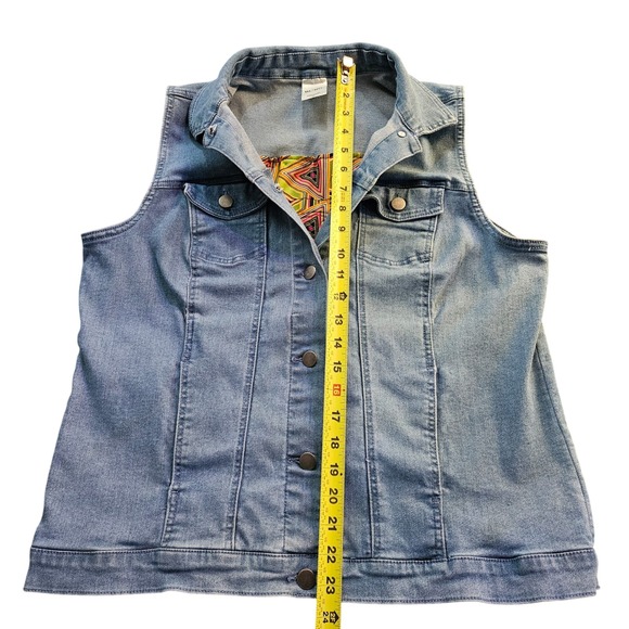 Blair Denim Vest Homemade Embroidery Sleeveless Jean Jacket Size M - Picture 6 of 7